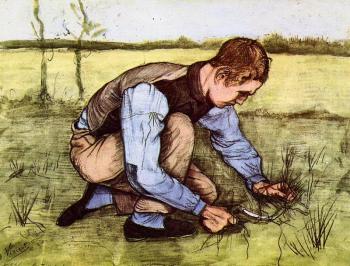Vincent Van Gogh : Boy Cutting Grass with a Sickle